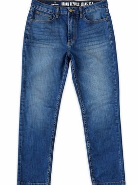 Urban Republic Womens Slim Straight Jeans Size 12 Blue Denim Mid Rise Stretch